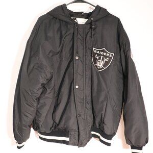 Vintage Oakland Vegas Raiders Jacket Hoodie Hooded VTG Size Mens Medium